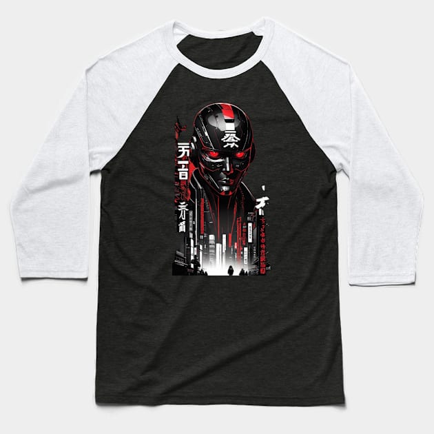 Japanese Style Futuristic - Robotic Cyber Baseball T-Shirt by pibstudio. 